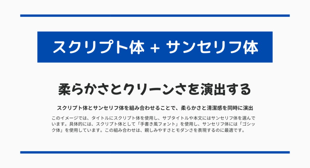 スクリプト体 + サンセリフ体